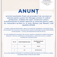Anunt rezultate finale