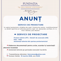 ERATĂ LA ANUNȚUL DIN DATA DE 3.11.2025 ANUNT! CONCURS PENTRU OCUPAREA A DOUĂ POSTURI VACANTE ÎN AFARA ORGANIGRAMEI, în cadrul proiectului,,Grădina de copii. Construire centru multifuncțional cu do (1)